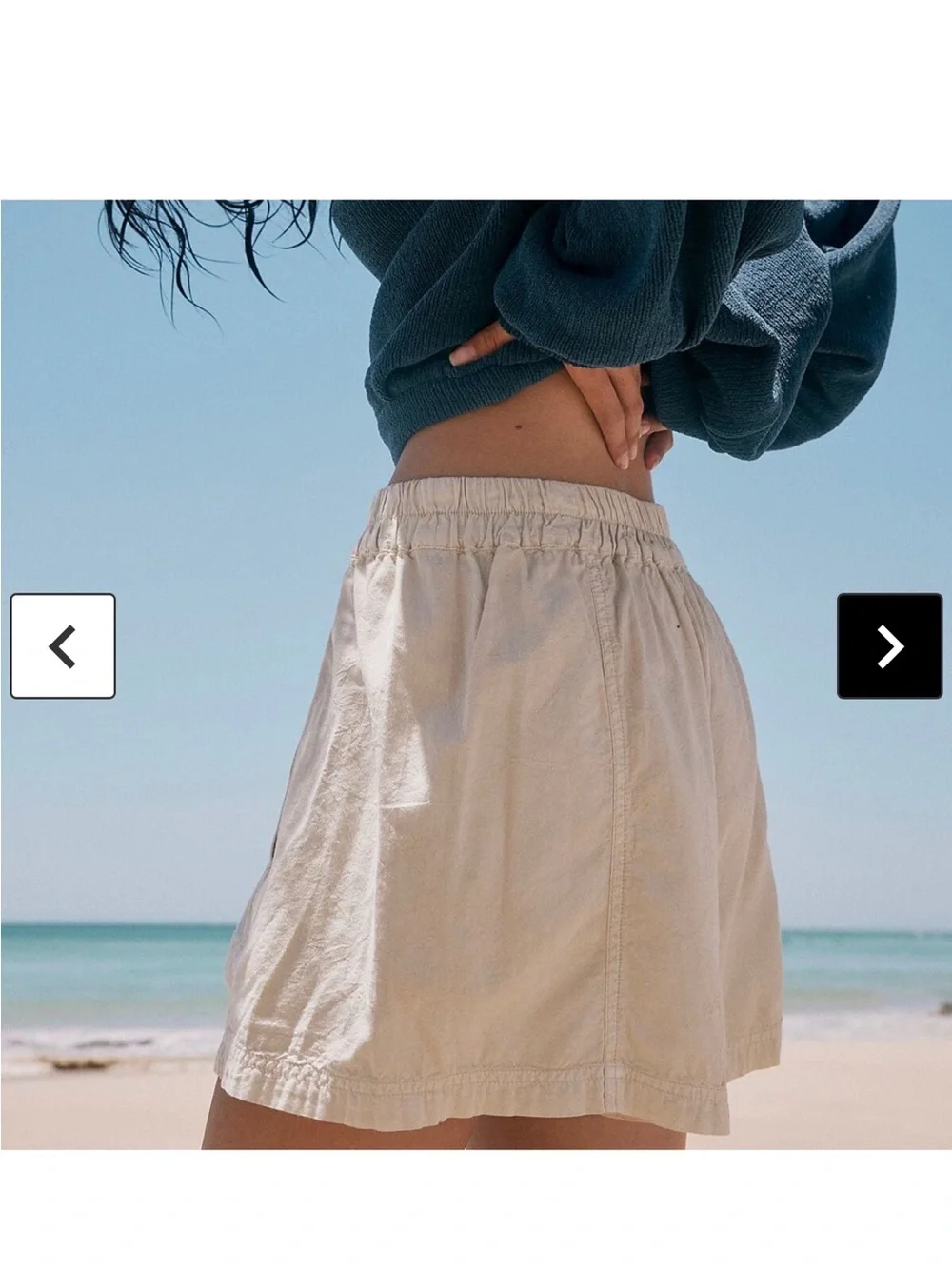 Free People Get Free Poplin Shorts Mineral Sea XS Sample NWOT MSRP $58